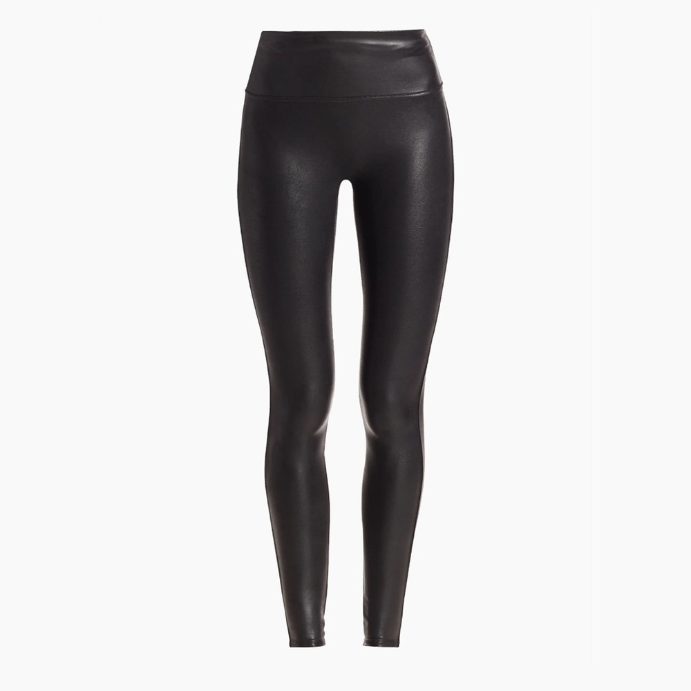 Spanx Faux Leather Black Leggings Size Small